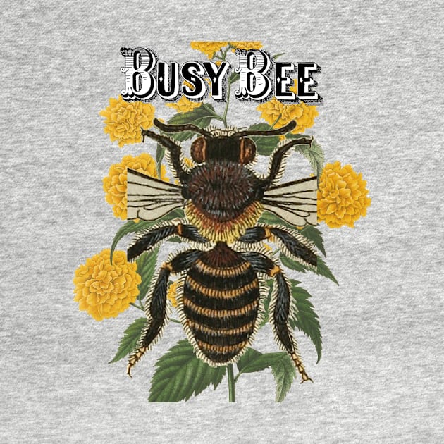 Busy Bee on beautiful yellow flowers by RedThorThreads